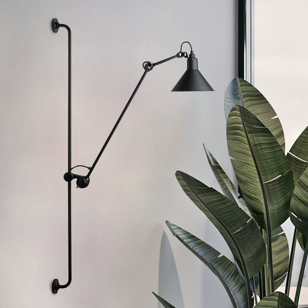 Industrial Black Swing Arm LED Wall Lamp